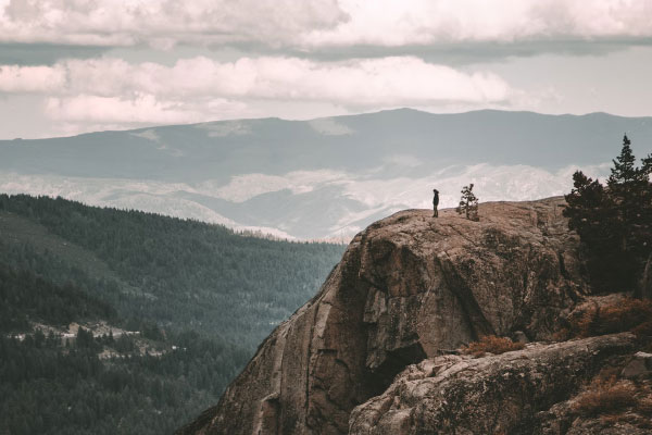 Hiker in Delamar Mountain, California