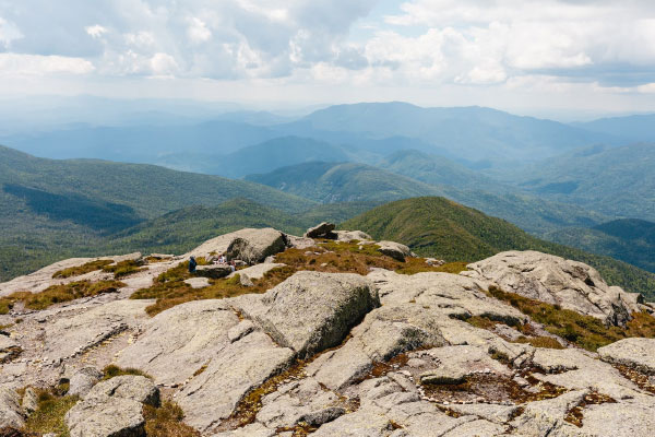 Dehydrated hiker outside Keene, New York